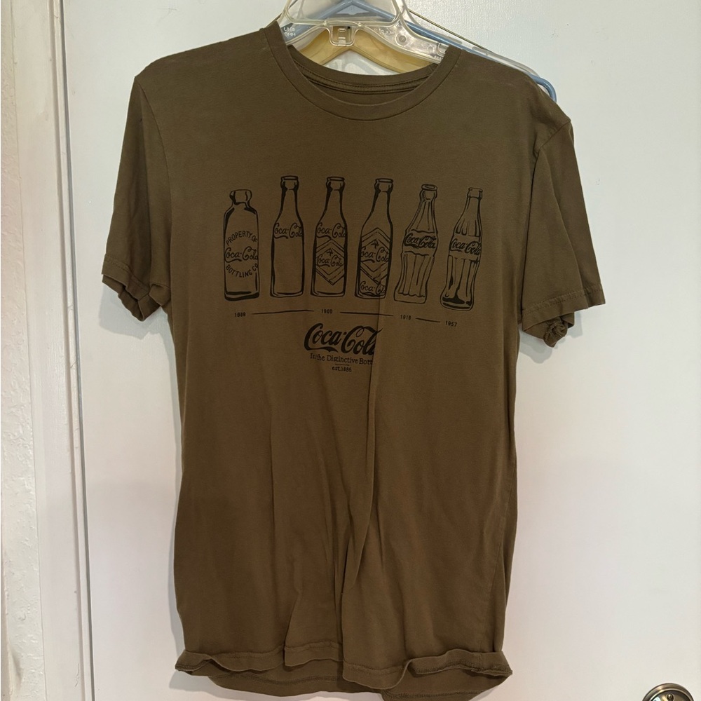 Coca Cola Olive Green Graphic T-Shirt